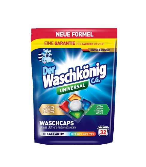 Der Waschkönig Kapsułki żelowo - proszkowe 5-komorowe Waschkonig Universal 32szt x 19g NEW