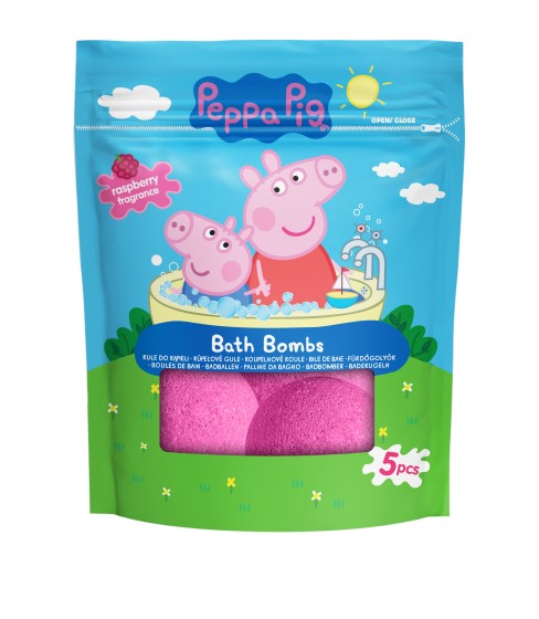 Świnka Peppa kule musujące do kąpieli 5x50g - DISPLAY 12 op.