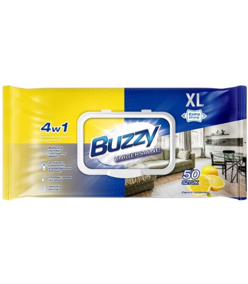 Buzzy Uniwersalne Chusteczki Nawilżone do Czyszczenia 50 szt.