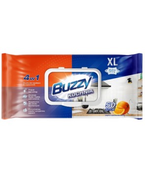 Buzzy Kuchnia Chusteczki Nawilżone do Czyszczenia kuchni 50 szt.