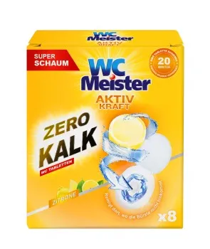 WC Meister Tabletki do czyszczenia WC odkamieniające zapachu cytrynowym 8x20g