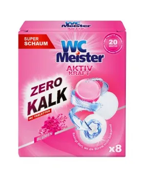 WC Meister Tabletki do czyszczenia WC odkamieniające zapach kwiatowy 8x20g