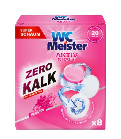 WC Meister Tabletki do czyszczenia WC odkamieniające zapach kwiatowy 8x20g