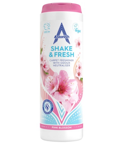 Astonish Shake & Fresh proszek do odświeżania dywanów 350 g Pink Blossom