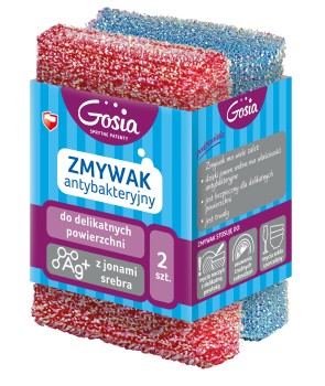 Gosia Zmywaki antybakteryjne z jonami srebra do delikatnych powierzchni 2szt.