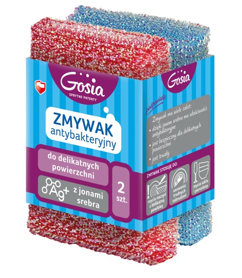 Gosia Zmywaki antybakteryjne z jonami srebra do delikatnych powierzchni 2szt.