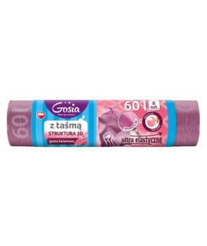 Gosia Worki na śmieci z taśmą struktura 3D zapachowe 60L