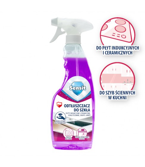 Sensit odtłuszczacz do szkła 500ml - najlepszy do płyt indukcyjnych!