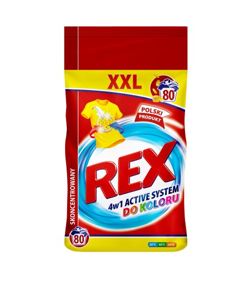 REX proszek do prania 6 kg color folia 80 prań XXL